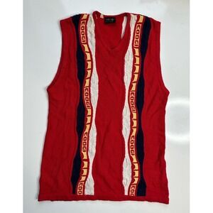VTG Coogi Australia 3D Red Spellout Sweater Vest Sleeveless / Men's XXL